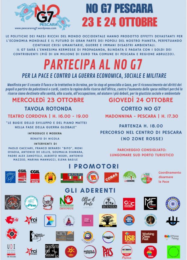 “Soldi per la sanità non per le guerre”, a Pescara corteo per dire no al G7 