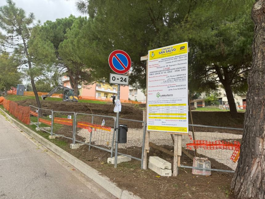 Partiti i lavori per la riqualificazione del parco di via Adige a San Salvo