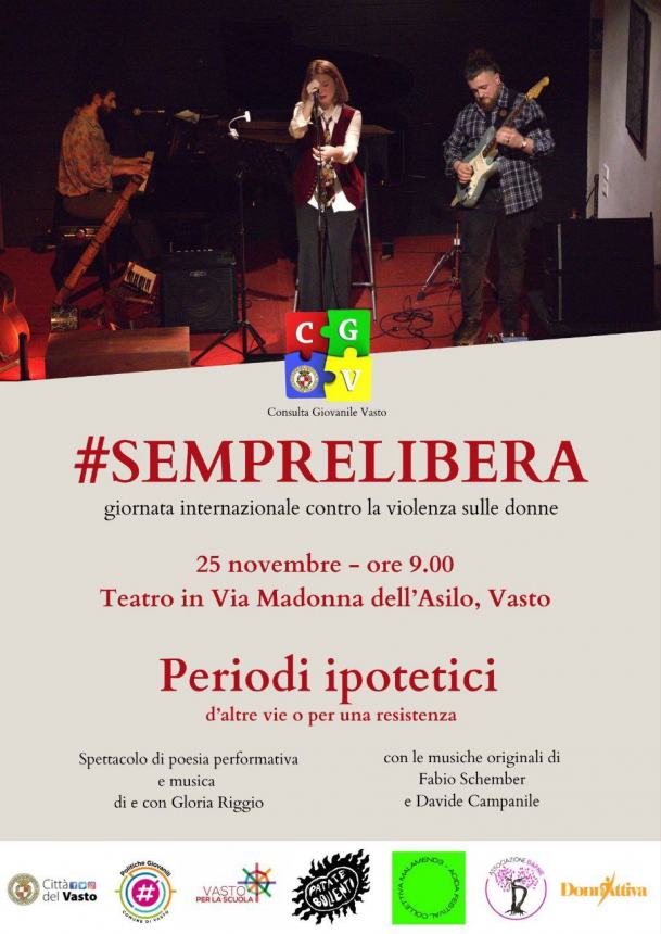 Il 24 ed il 25 novembre a Vasto lo spettacolo della poetry slam Gloria Riggio