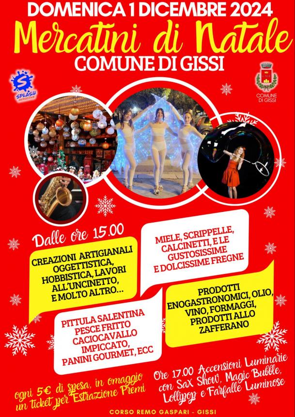 Domenica parte il Natale a Gissi con mercatini, luminarie e tanta musica 