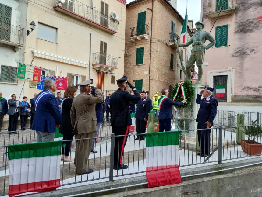 Sentita cerimonia a Pollutri per il Giorno dell'Unità Nazionale e Giornata delle Forze Armate