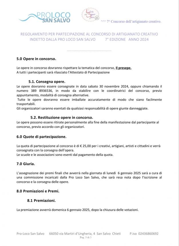 Concorso artigianato creativo a San Salvo: ecco come partecipare