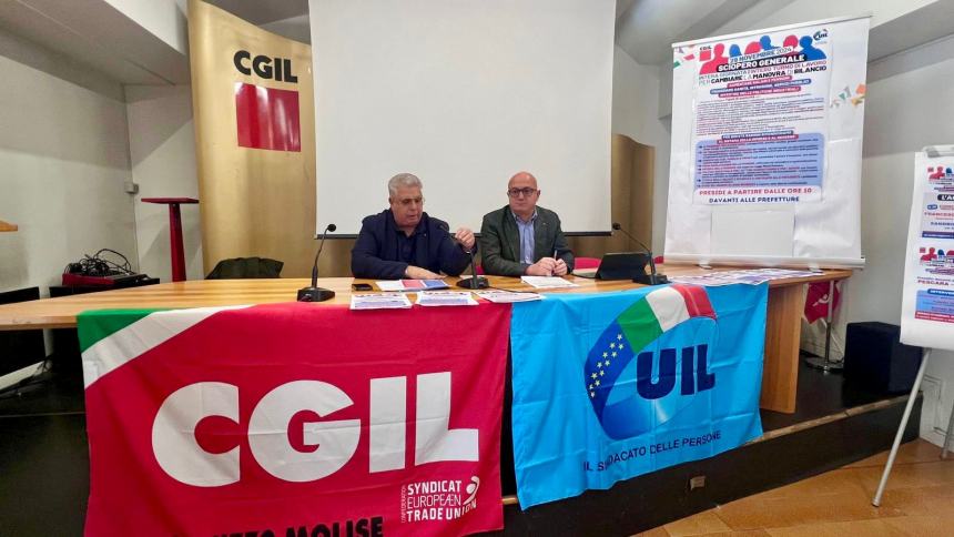 Venerdì sciopero generale, in Abruzzo sit-in di Cgil e Uil davanti le 4 Prefetture