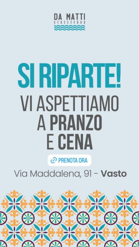 "Da Matti Sreet Food": a pochi giorni dall'apertura è già boom di prenotazioni a Vasto