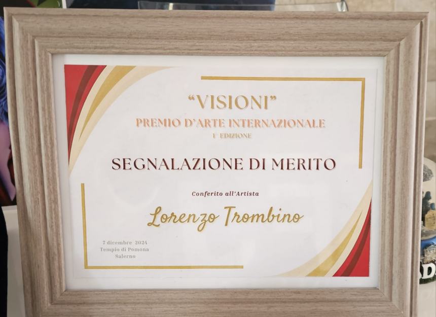 Per Lorenzo Trombino doppio riconoscimento al Premio Internazionale d'arte "Visioni"