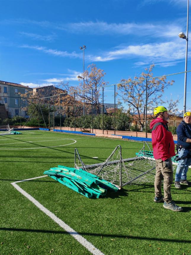 Lavori di sistemazione del campetto Belvedere