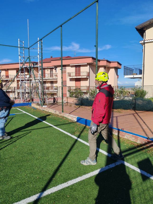 Lavori di sistemazione del campetto Belvedere