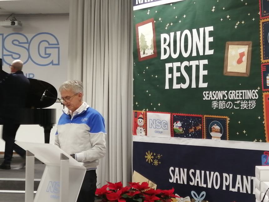 Festa di Natale in Pilkington, Marcovecchio: “Automotive in tempesta ma abbiamo velisti esperti”