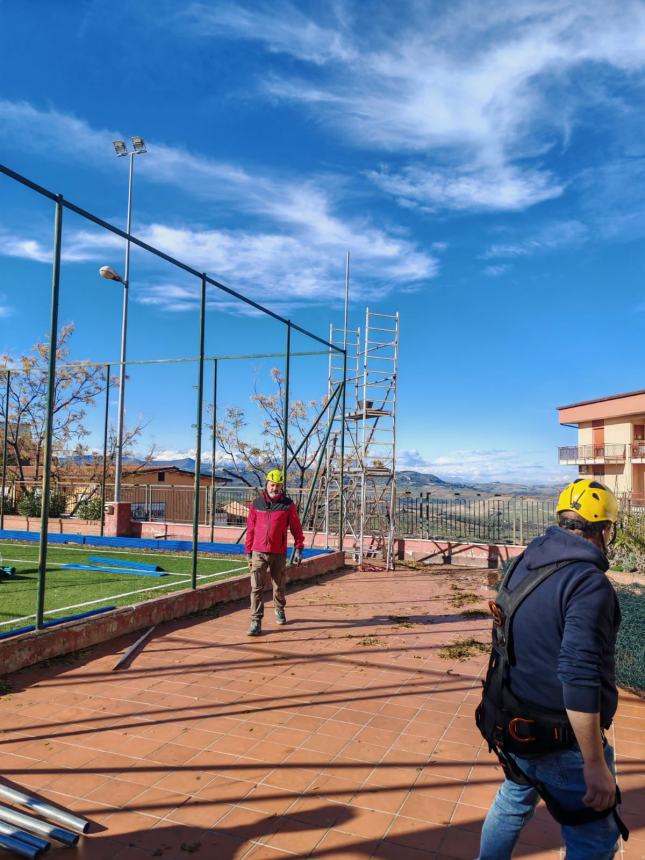 Lavori di sistemazione del campetto Belvedere