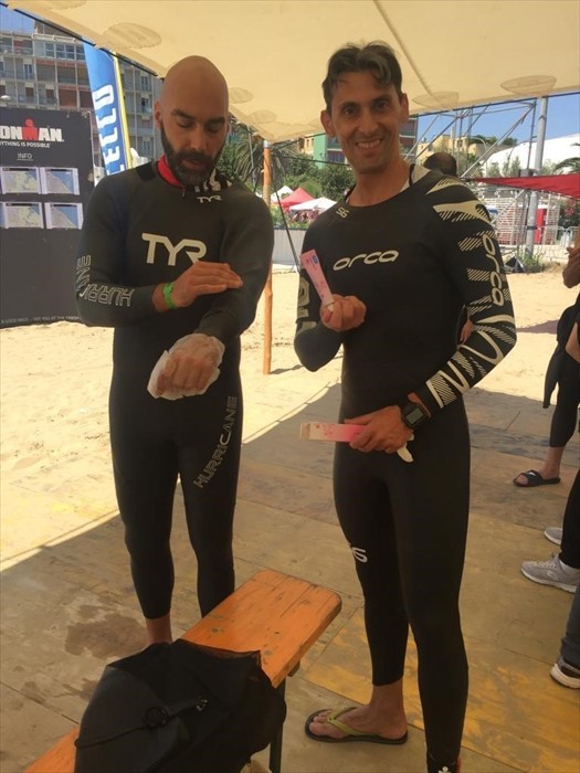 I vastesi Marco Greco e Gianluca Giancristofaro all'Ironman di Pescara