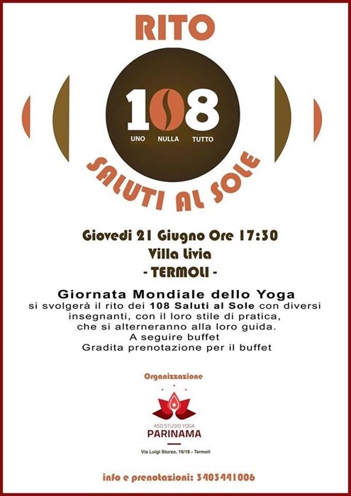 Giornata Mondiale dello Yoga - Rito dei 108 Saluti al Sole