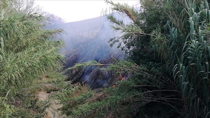 Incendio di sterpaglie a San Salvo, intervento della Protezione Civile di Vasto
