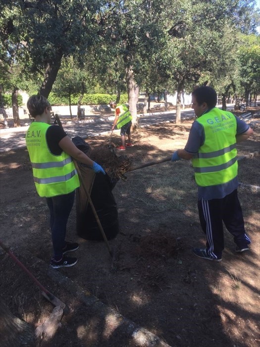 Volontari Geav a lavoro per pulire la Villa Comunale: "Raccolti 22 sacchi di immondizia"