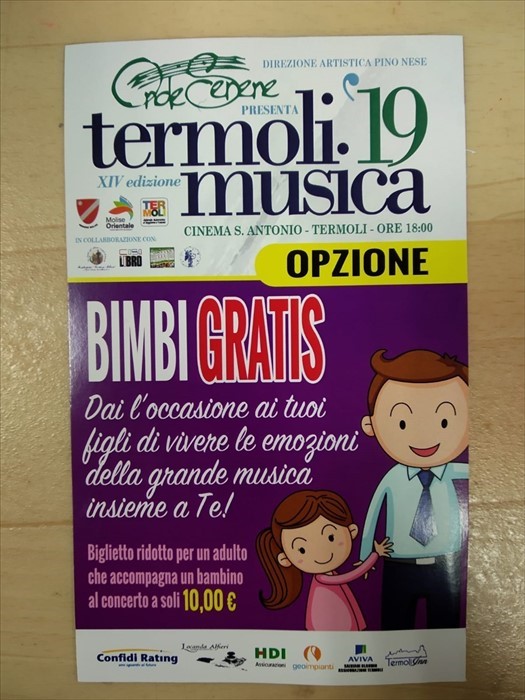 TermoliMusica 2019 apre ai bimbi: concerti gratis