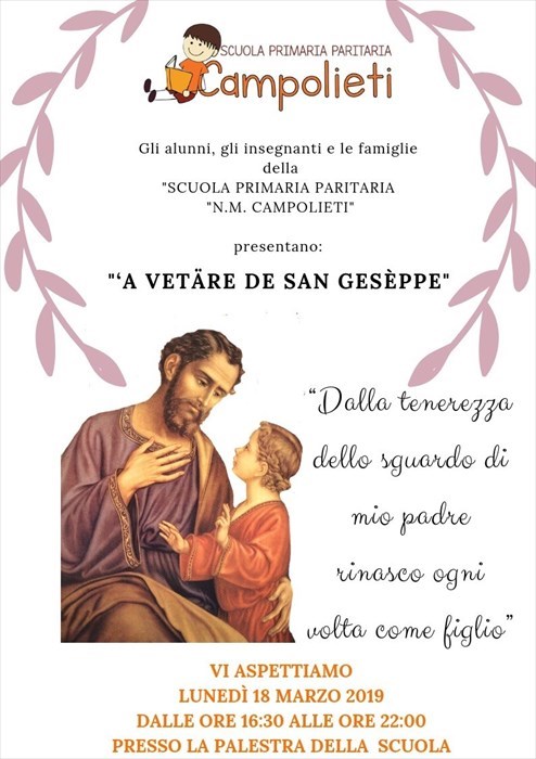Alla Campolieti torna la tradizione dell'altare di San Giuseppe