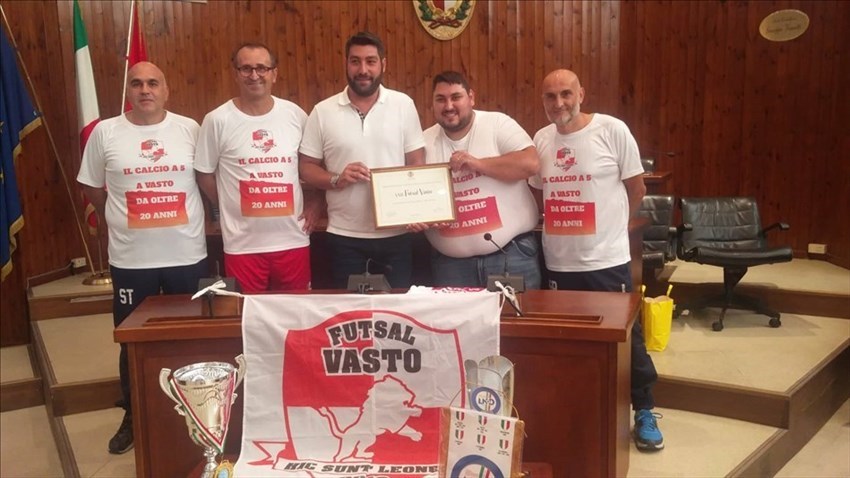 L' Asd Futsal Vasto premiata in Comune