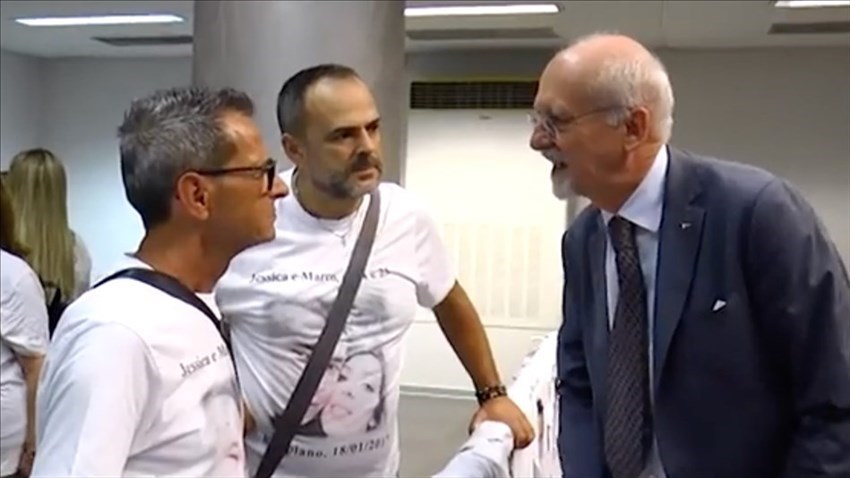 Mario Tinari in Tribunale a Pescara