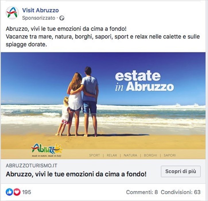 «Le campagne promozionali d'Abruzzo Summer 2019 con foto di paesaggi non abruzzesi»