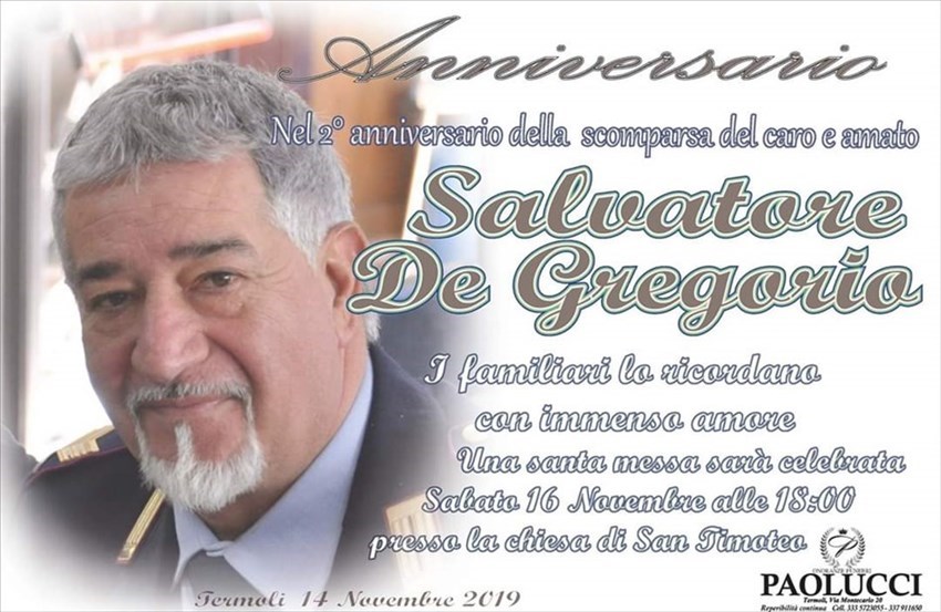 Messa di suffragio in ricordo di Salvatore De Gregorio