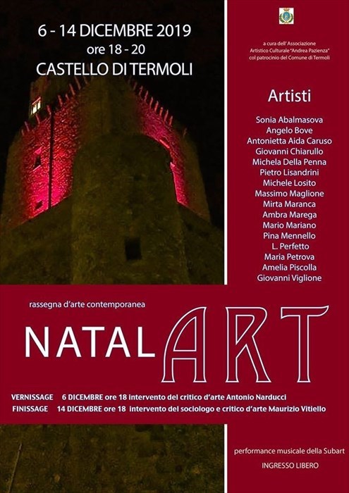 "NatalArt", dal 6 dicembre 16 artisti locali in mostra al castello Svevo
