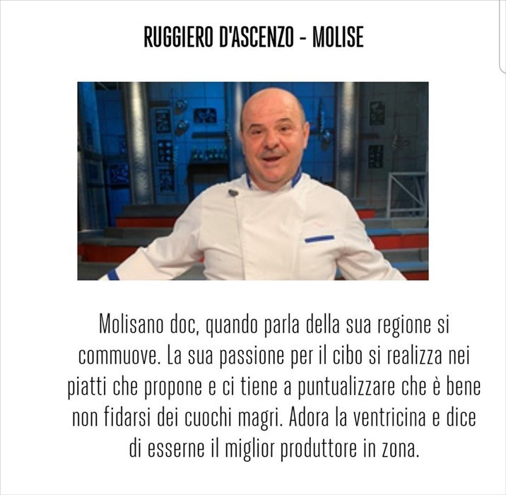 Continua il successo del montenerese Ruggiero D'Ascenzo a "Cuochi d'Italia"