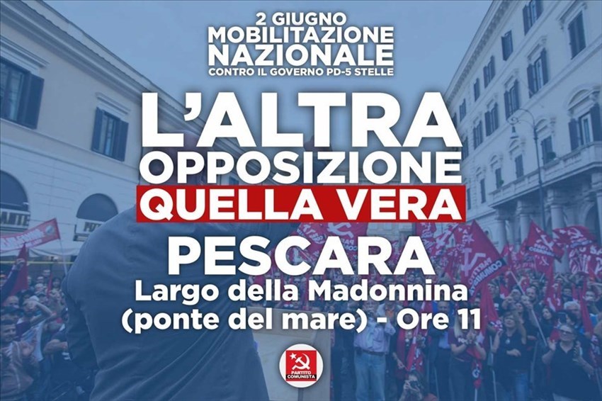 Il 2 giugno il Partito Comunista scende in piazza a Pescara