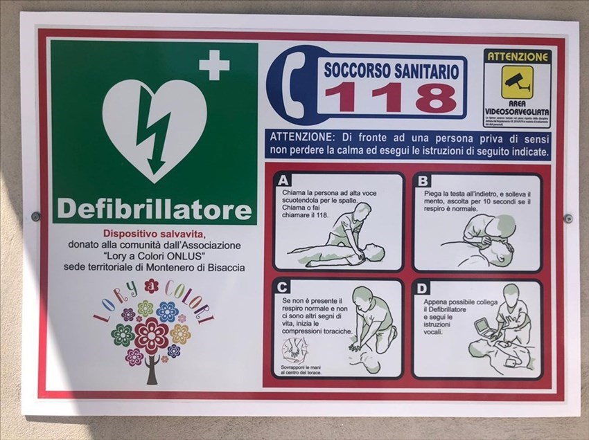 Montenero di Bisaccia, installato il defibrillatore donato dall'associazione "Lory a Colori"