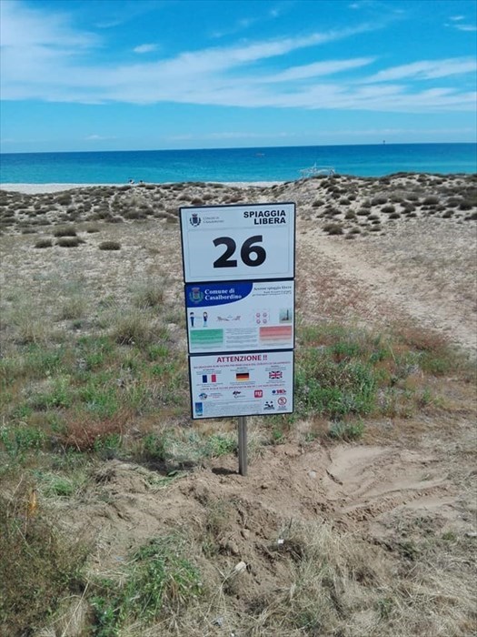 A Casalbordino posizionata la segnaletica con regole anti-covid sulle spiagge libere