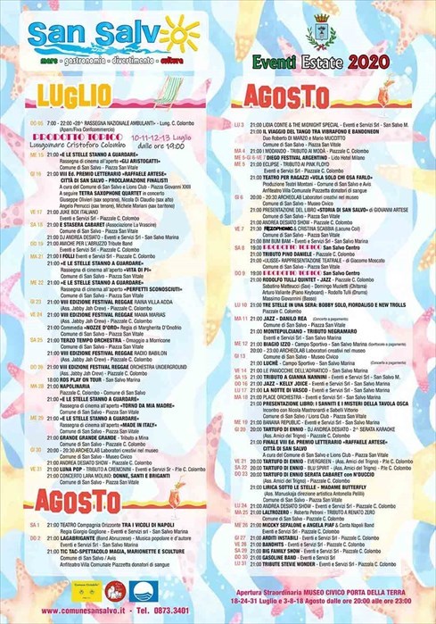 Per l'estate 2020 a San Salvo: Notte di Vasco e Festival Reggae