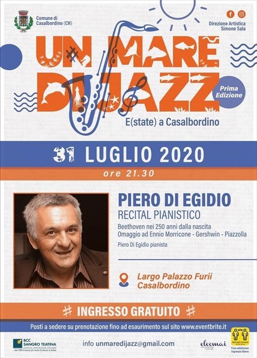 Recital pianistico di ​Piero Di Egidio​ al 2° appuntamento di "Un mare di Jazz"