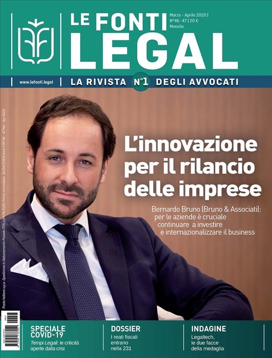 Bernardo Bruno diventa la copertina di “Legal”