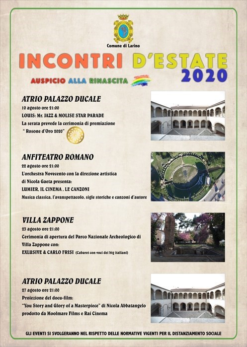Incontri d'estate tra Palazzo Ducale e il parco archeologico a Larino