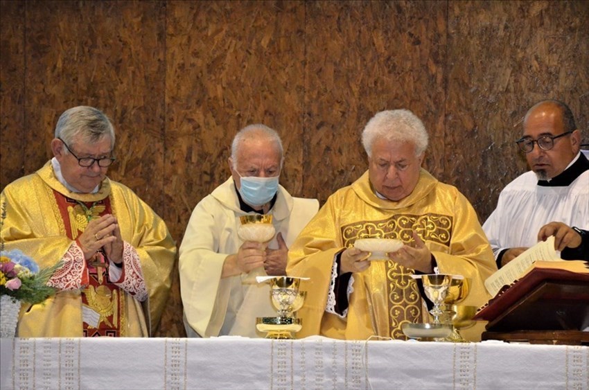 La messa per i 50 anni di sacerdozio di don Elio Benedetto a Canneto