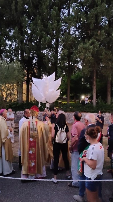 La messa per i 50 anni di sacerdozio di don Elio Benedetto a Canneto