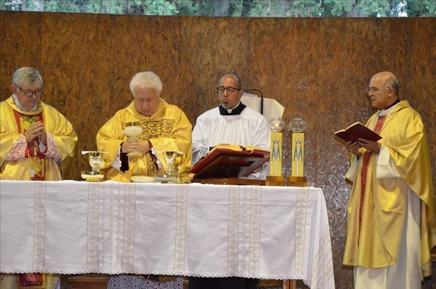 La messa per i 50 anni di sacerdozio di don Elio Benedetto a Canneto