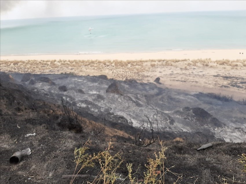Incendio nell'area industriale di Punta Penna, fiamme arrivano fino in spiaggia