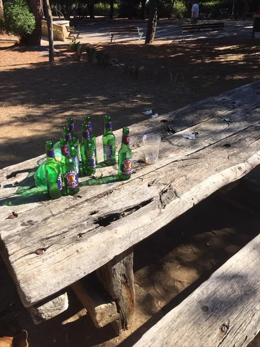"Bottiglie di vetro e rifiuti alla villa comunale, un bambino ha rischiato di ferirsi"