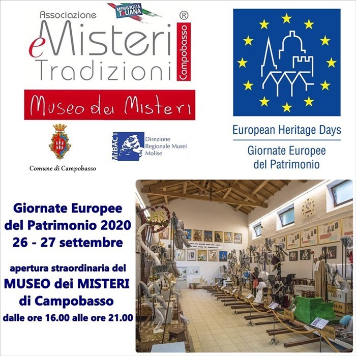 Il Museo dei Misteri di Campobasso aderisce alle "Giornate Europee del Patrimonio 2020"