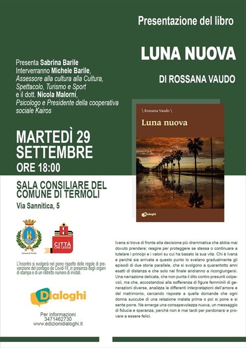 “Luna Nuova”: il 29 settembre la presentazione del libro di Rossana Vaudo